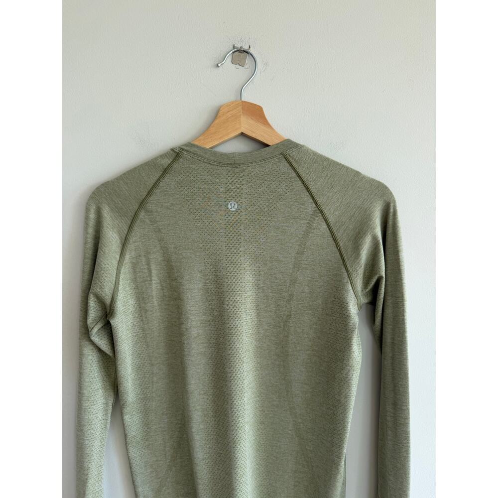 Lululemon Swiftly Tech Long Sleeve 2.0 Running Activewear Top Green 8 - Picture 8 of 10